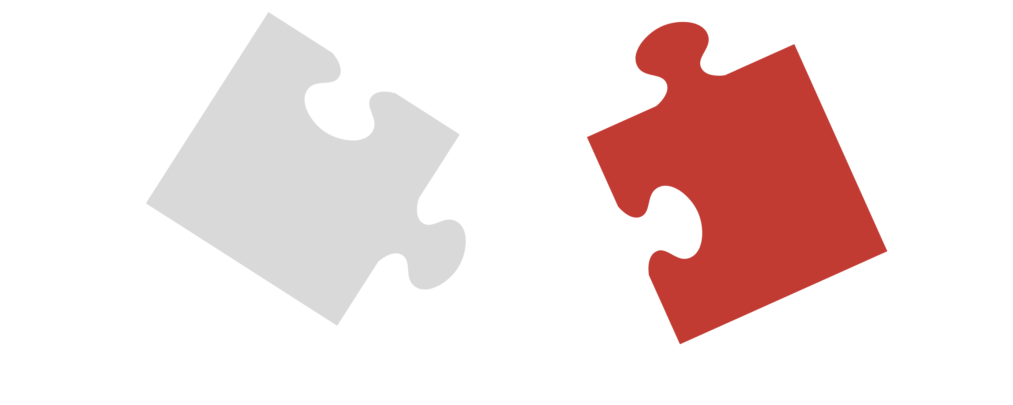 2 Puzzleteile rot und grau