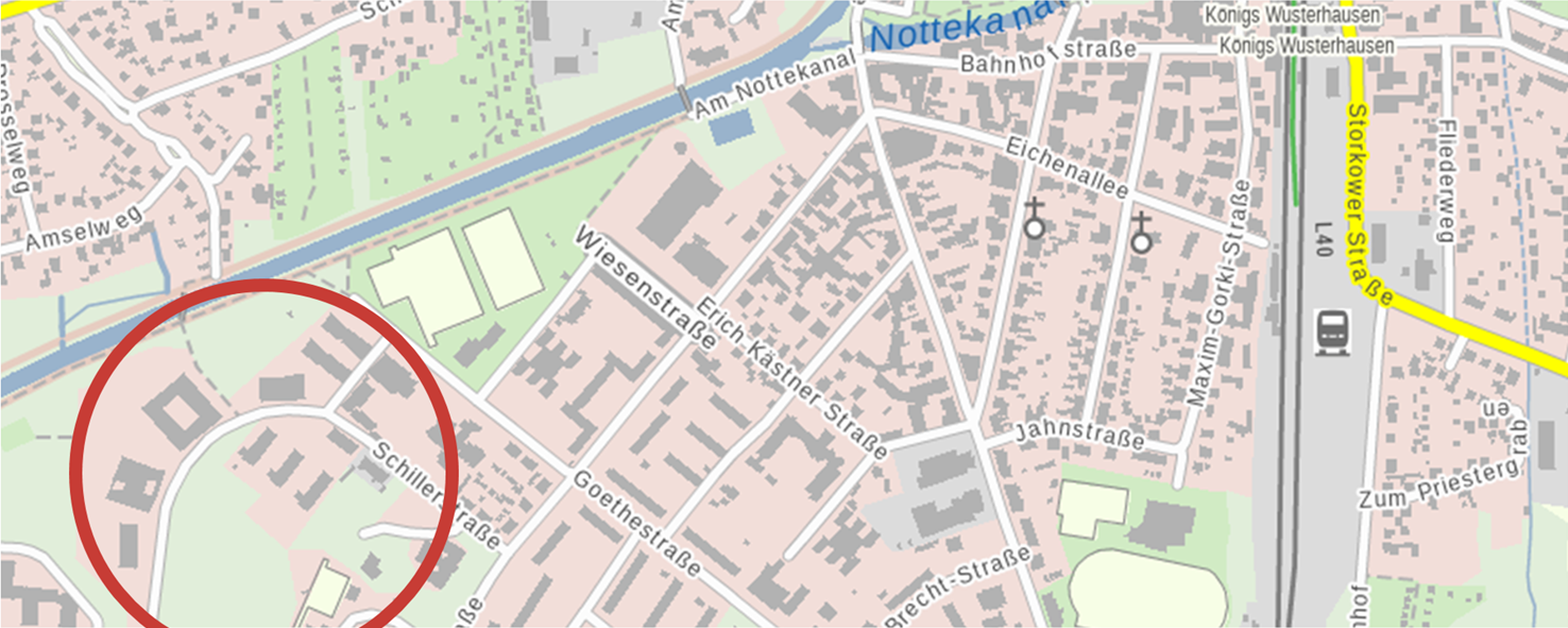 Kartenausschnitt Königs Wusterhausen, Schillerstraße 6