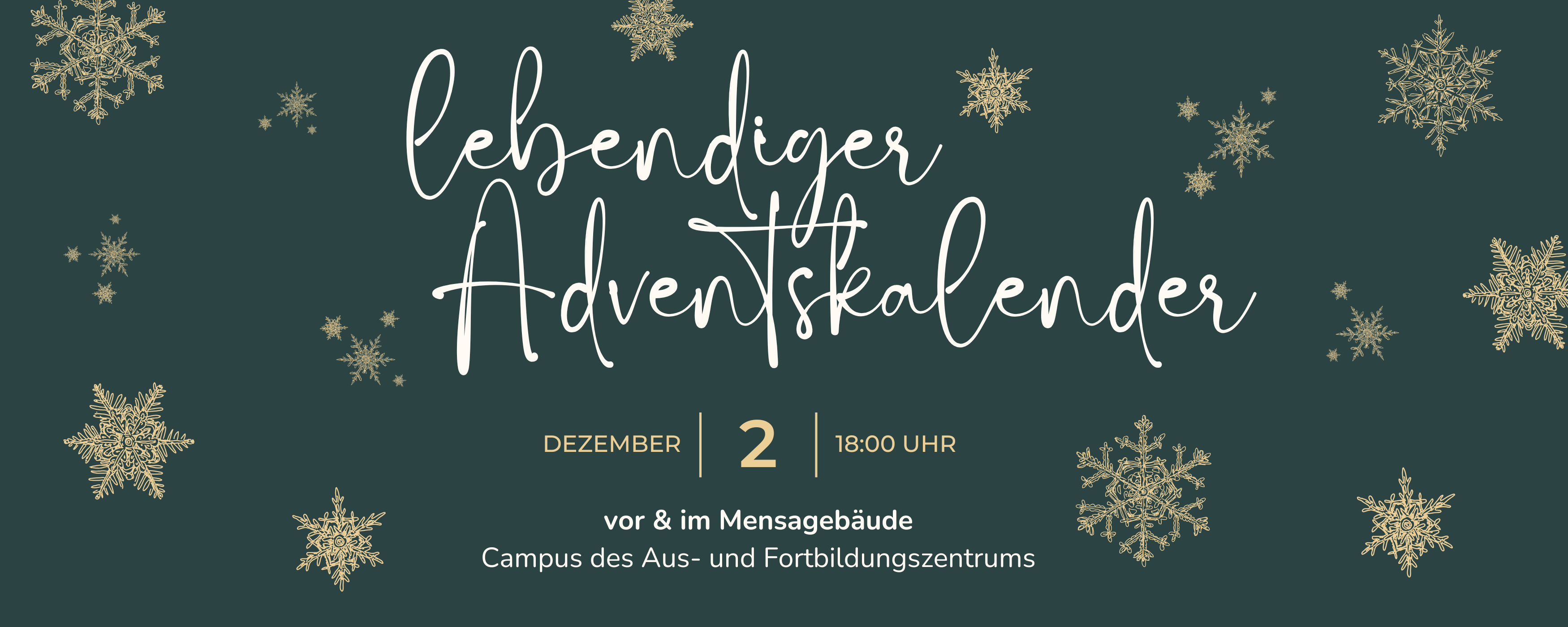 Werbung lebendiger Adventskalender mit Infos zu Ort und Zeit